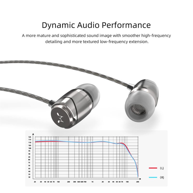 SoundMAGIC E11 Wired Earbuds No Microphone HiFi Stereo Earphones Noise Isolating in Ear Headphones Powerful Bass Tangle Free Cord Gunmetal - Image 4